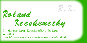 roland kecskemethy business card