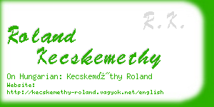 roland kecskemethy business card